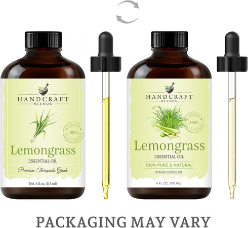 Handcraft Blends Lemongrass Essential Oil – Huge 4 Fl Oz – 100% Pure and Natural – Premium Grade Essential Oil for Diffuser and Aromatherapy, Skin...