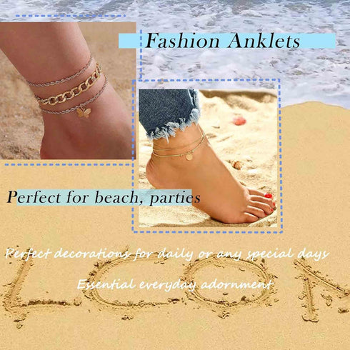 Bohemian Layered Pearl Anklet Gold Scallop Dangle Ankle Bracelet Oval Pearl Chain Anklet Adjustable Cowrie Anklets Summer Beach Foot Chain Jewelry...