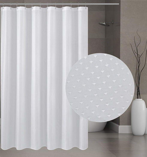 N&Y HOME Hotel Fabric Shower Curtain or Liner, Cloth Textured White Shower Curtain with Bottom Magnets, Machine Washable, 72 x 72 inches for Bathr...