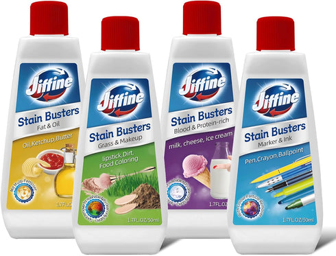 4 Pack 50ML 1.7 Fl Oz Stain Remover Clean Up Combo Set Spot for Various cosmetics,Fat &Oil,Marker & Ink,Blood & Protein...