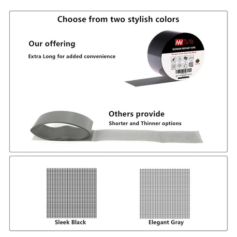 Screen Repair Tape Window Screen Repair Kit 3-Layer Strong Adhesive 2"×180" (15FT) Screen Door Patch Repair Kit for Windows or Doors Fiberglass Sc...