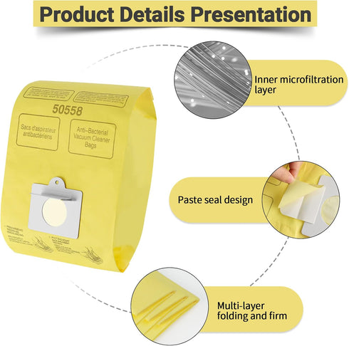 Vacuum Cleaner Bags Fit for Kenmore Canister Type C/Q 50555 50557 50558 and Type C-5, 10PCs...