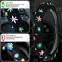 10 Pcs Embroidery Cute Flower Car Accessories Set Floral Steering Wheel Cover Car Air Vent Clips Center Console Armrest Cushion Car Cup Mats Seat ...