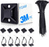 100 Sets Zip Tie Mount with Cable Ties,Self Adhesive-backed Mounts for Wire Holder, Cable Management Clips Wall Anchors (Black, 3/4 inch)...