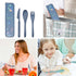 Reusable Utensils Set with Case, 2 Pack Camping Utensils Set, Portable Plastic Spoon Knife Forks Portable Cutlery Set for Picnic Outdoor Office Sc...