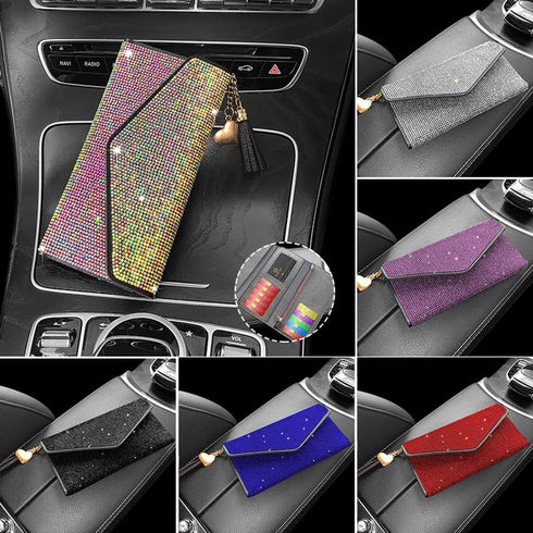 Bling Bling Card Holder Organizer, New Diamond Wallet Multifunctional Card Holder Driver License Credict Card Bank Cards Wallet With Crystal Rhine...