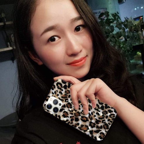 J.west Leopard Case Compatible with 12 Pro Max, Luxury Sparkle Cheetah Print Design Soft Silicone Phone Case Cover Girl Women with TPU Bumper for ...