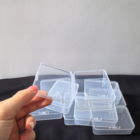 Clear Plastic Storage Box, Beads Container With Hinged Lid Hardware Supplies (6pcs,8.5 * 6.*2.5cm)...