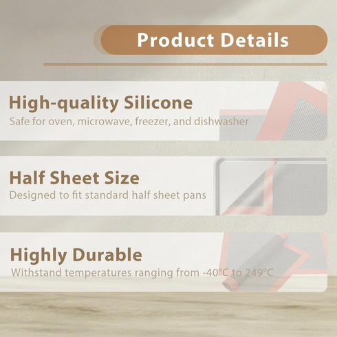 Professional Silicone Bread Baking Mat Non Stick Oven Liner Perforated Steaming Mesh For Half Sheet Size(11-4/5" x 15-3/4")...