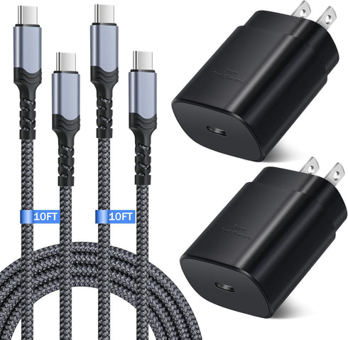 Super Fast Charger Type C Block, Costyle 25W USB C Wall Charger Super Fast Charging Block with 10FT Long USB C Cable for Samsung Galaxy S24 S24Ult...