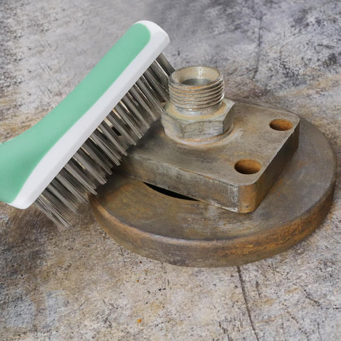 Wire Brush for Cleaning-Heavy Duty 11 Inch Stainless Steel Wire Scratch Brush for Cleaning Rust with Rubber Covered Handle...