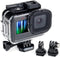 Waterproof Housing Case for GoPro Hero 9 10 11 12 Black, 60M Underwater Protective Dive Housing Shell with 2 Cold Shoe Adapters Brackets Accessori...