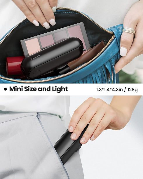 Gaiatop Portable Hand Held Fan with USB Rechargeable 2000mAh Battery, Foldable, Small, Mini Eyelash Fan for Girls, Travel For Women, Outdoor, Blac...