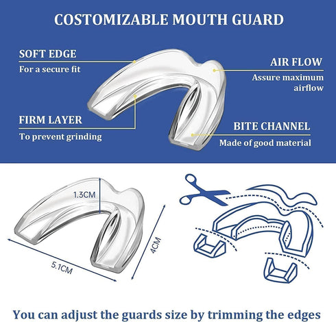 Mouth Guard for Grinding Teeth at Night, Sleep Mouth Guard, Reusable Mouth Guard for Sleeping Professional Stops Bruxism and Teeth Clenching (4 Pi...