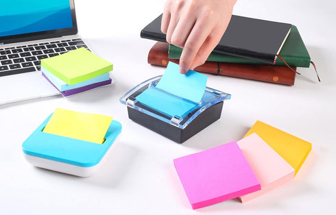 (8 Pack) Pop-up Sticky Notes 3x3 Inches, 8 Bright Colors Super Sticky Notes, Clean Removal, Recyclable, 84 Sheets/pad...