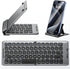 Foldable Bluetooth Keyboard with Stand Holder, Portable Wireless Phone Keyboard, Rechargeable Full Size Ultra Slim Travel Keyboard for iOS, Androi...