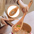 4-Piece 14" Large Wooden Utensils Set for Cooking Spatula Long Handled Slotted Spoon Non-Stick Utensil Slotted Turner Mixing Spoons with Hole Best...
