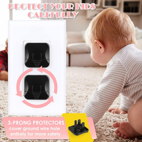 Outlet Covers Babepai 38-Pack Black Child Proof Electrical Protector Safety Improved Baby Safety Plug Covers...