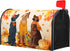 Fall Dog Mailbox Covers Magnetic Standard Size 18"" X 21"",Orange Pumpkin Autumn Maple Leaf Mailbox Wraps Post Letter Box Cover for Holiday Garden...
