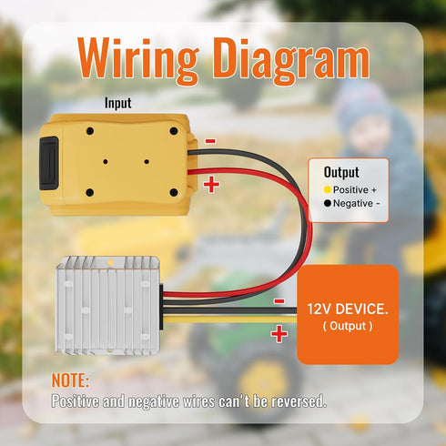 Step Down Converter for Dewalt 20V to 12V Adapter Power Wheel Battery Adapter DC 12V 20A 240W Inverter Automatic Buck Converter DC Voltage Regulat...