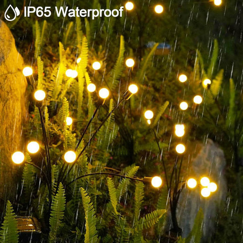 2 Pack Solar Powered Firefly Lights, 20 LEDs Waterproof Garden Firefly Lights, Swaying Lights, 2 Modes, Outdoor Solar Firefly Lights for Party Gar...