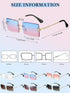 Weewooday 6 Pairs Rimless Rectangle Sunglasses Chic Frameless Square Glasses Candy Color Unisex Glasses Eyewear for Women Men...