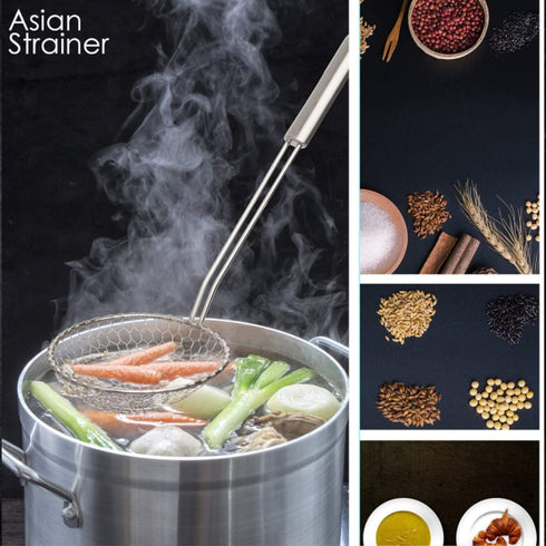 Best Utensils Asian Kitchen Stainless Steel Spider Strainer Professional Wire Skimmer with Spiral Mesh (5-Inch Strainer Basket)…...