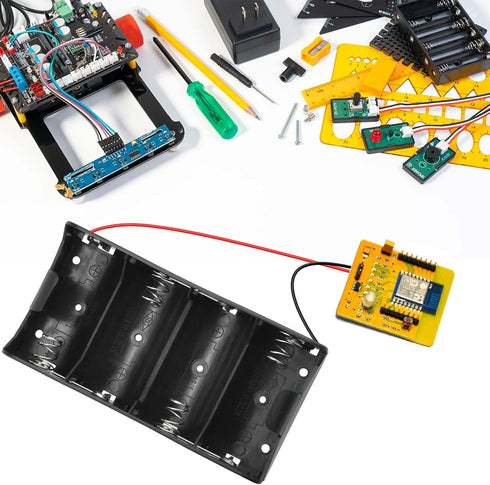 SDTC Tech 2-Pack 4 Slot D Cell Battery Holder 6V D Size Battery Case Box with Wire Leads...