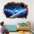 HERRA 3D Planet Universe Galaxy Outer Space Wall Decal Spacecraft Astronaut Wall Stickers, Peel and Stick Removable Space Capsule Window Wall Stic...