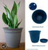 The HC Companies 12 Inch Eclipse Round Planter with Saucer - Indoor Outdoor Plant Pot for Flowers, Vegetables, and Herbs, Peacock...