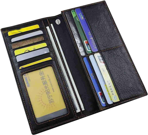 vogueteen Biker Rock Star Concho Mens Card Money Long Black Real Leahter Wallet With Chain...