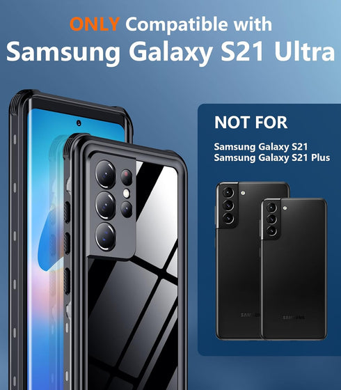 Temdan for Samsung Galaxy S21 Ultra Case Waterproof with Built-in Screen Protector 360 Full Body Underwater Case Shockproof Dustproof for Galaxy S...