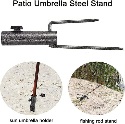Umbrella Anchor Patio Umbrella Steel Frame Base Stands Anchor Outdoor Metal Ground Grass Umbrella Base Holder Stands for Flag, Umbrella and Fishin...