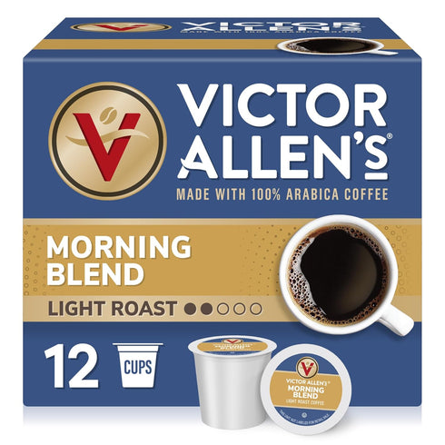 Victor Allen's Coffee Morning Blend, Light Roast, 12 Count, Single Serve Coffee Pods for Keurig K-Cup Brewers...