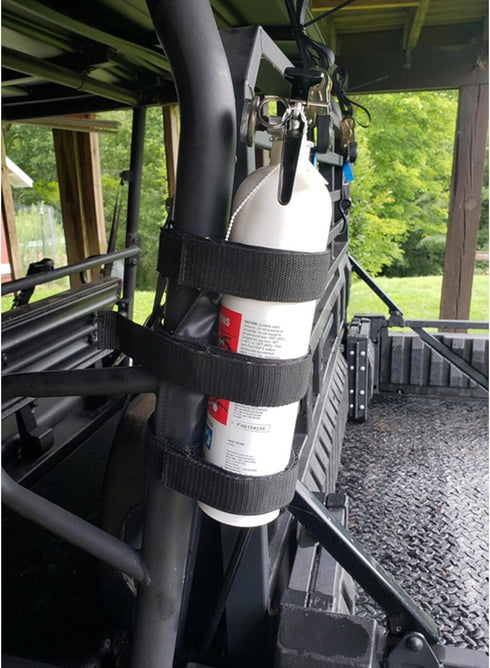Universal UTV Roll Bar Fire Extinguisher Holder Compatible with Polaris RZR Ranger General 900 1000 XP Maverick X3 - Enhanced Stitching Quick Rele...