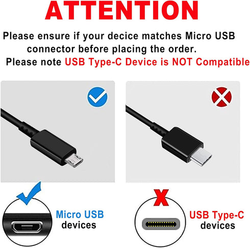 Adaptive Fast Charger Kit Compatible with Samsung Galaxy S7/S7 Edge S6 /S6 Edge/ Note5/4 S4/S3 S2 J7 J7V J5 J3 J3V J2/G3 G4 K20/ Moto E4 E5, USB W...