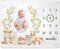 Woodland Milestone Blanket, Forest Animals Baby Growth Chart Monthly Blanket, Watch Me Grow Woodland Bear Fox Baby Nursery for New Moms Baby Showe...