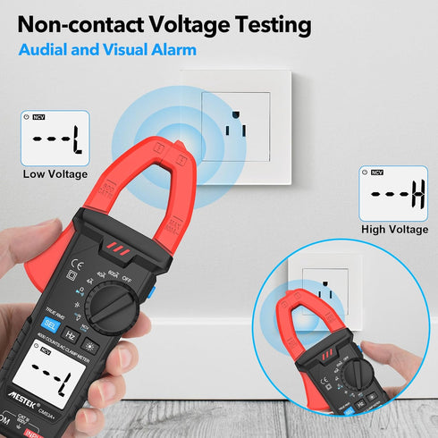 MESTEK Digital Clamp Meter Multimeter Voltage Tester 4000 Counts Auto-Ranging Amp Volt Ohm Meter with NCV, Measures AC/DC Voltage,AC Current, Capa...
