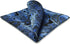 SHLAX&WING Pocket Square for Men Geometric Blue Black Silk Paisley Hanky...