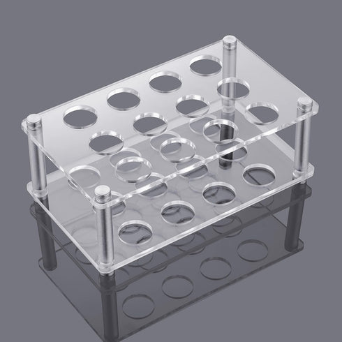 Ackers Transparent Acrylic Test Tube Bottle Small Glass Holder,Built-in Handle, 12 Tube Capacity, 1.1" (27mm) Holes for 80ML Test Tubes...