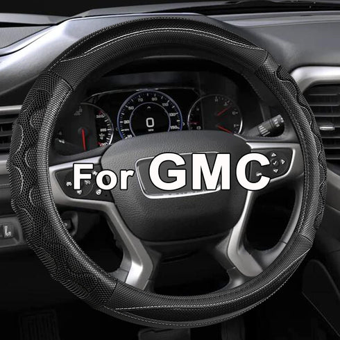 GIANT PANDA Steering Wheel Cover for GMC Sierra Acadia Terrain Yukon(3D Honeycomb-Black-Standard Size)...