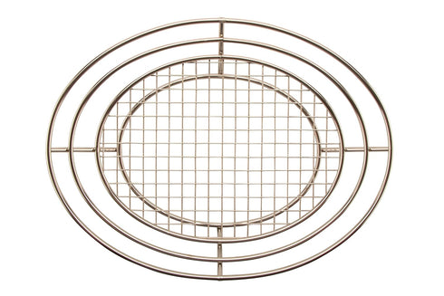 G.E.T. 4-84814 12.5" x 9.25" Stainless Steel Oval Basket with Raised Grid Base, Clipper Mill (Qty,1)...