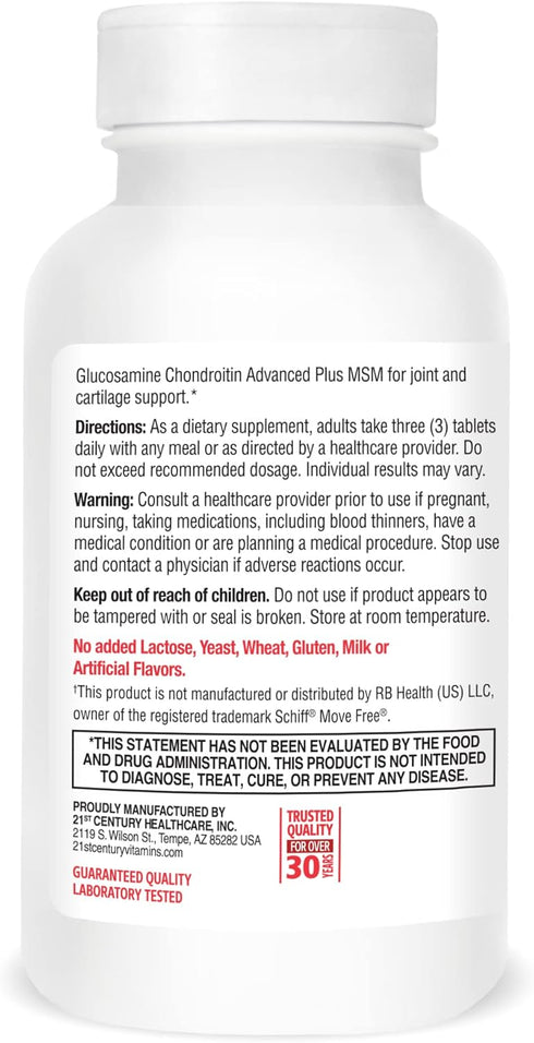 21st Century Healthcare Glucosamine Chondroitin Advanced 120 Tabs (27291)...
