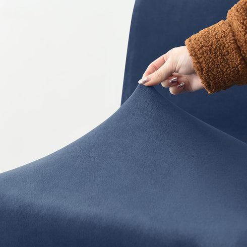 Velvet Stretch Armless Office Chair Covers - Colorful Stretch Slipcover for Desk Chairs (Navy)...