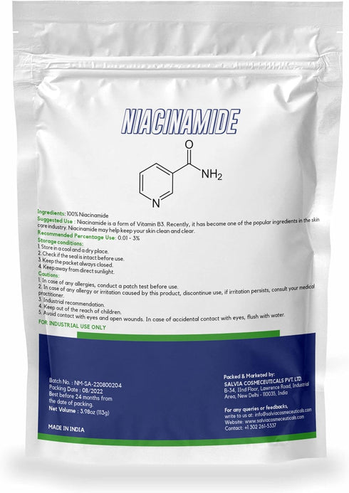 Niacinamide -3.9oz Pure Niacinamide Powder, Niacinamide Powder Cosmetic Grade, DIY Niacinamide Powder for Serum & Cream...