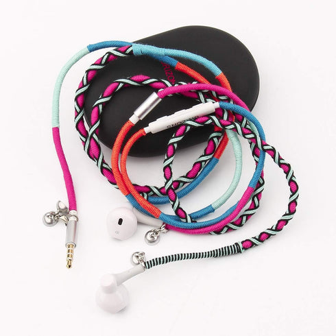 URIZONS 3.5mm Jack in-Ear Ear Buds Headphones with Mic - Tangle Free Cord Heavy Sound Bass Bracelet Stereo Earphones Compatible with iPhone Samsun...