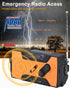 Emergency Weather Radio, Hand Crank, Portable, Solar Charging, with AM/FM/NOAA, LED Flashlights, Reading Lamp, SOS Alarm, Rechargeable (WB02 Yello...