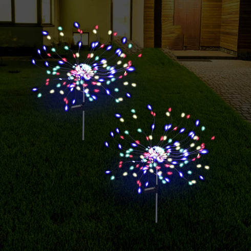 2 Pack 175 LED Solar Firework Lights Outdoor, 4th of July Decorations Solar Garden Lights Waterproof with 2 Modes Twinkling Lights, Solar Starburs...