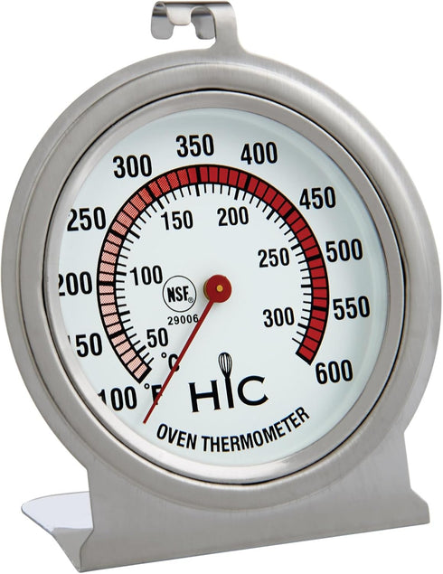 HIC Kitchen Roasting Oven Thermometer, Large 2.5-Inch Easy-Read Face, Stainless Steel...