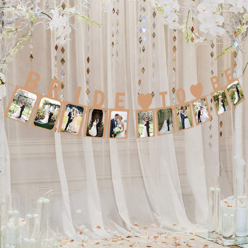 Bride to Be Photo Banner - Kraft Wedding Sign Engagement Bridal Shower Party Decoration Supplies...